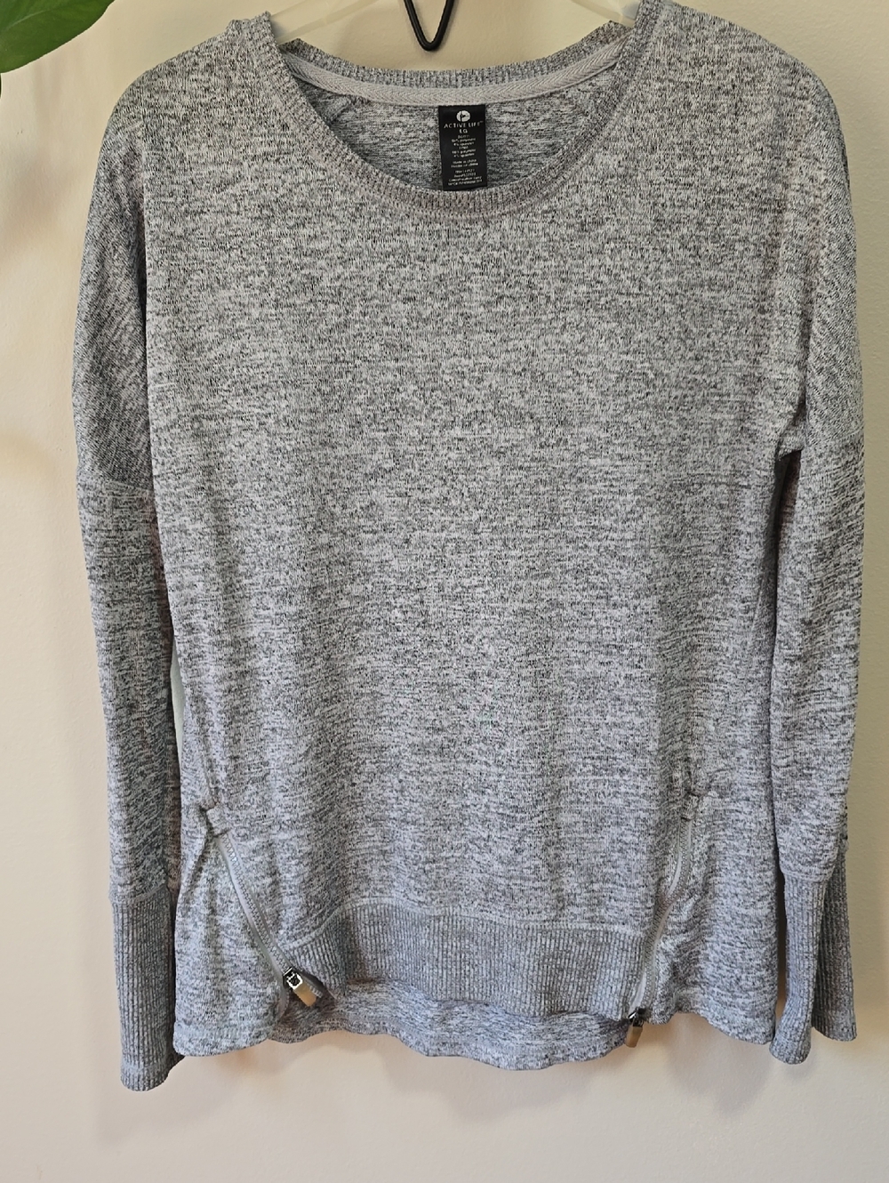 Active Life Grey Marled Pullover Top